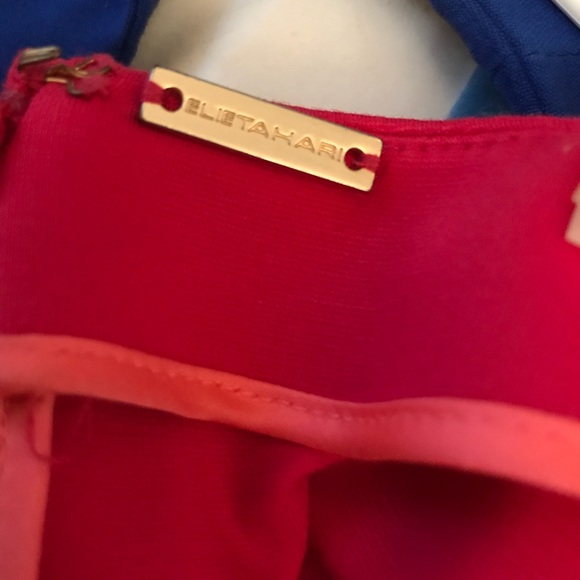 Tahari Bright Red Dress with Stone Necklace - Picture 5 of 5